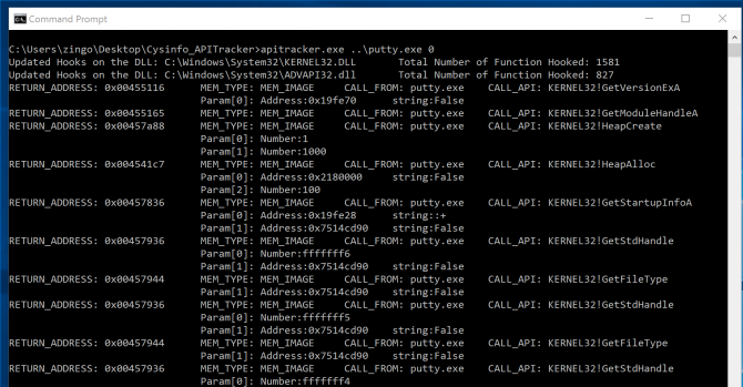 APITracker - Windows API Tracing tool - Cysinfo